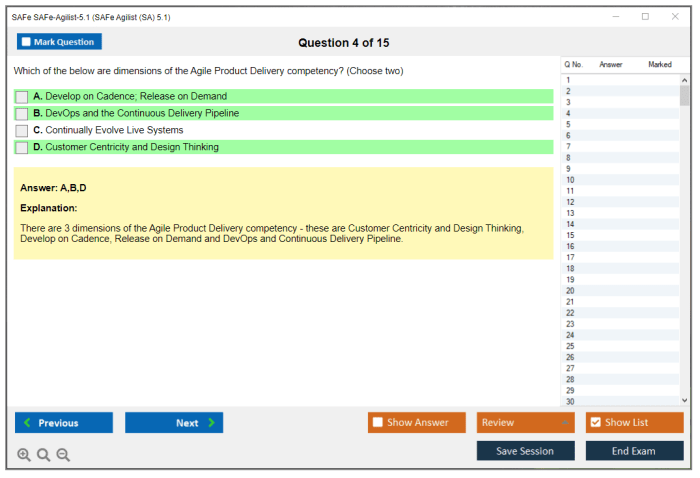 Safe agilist exam questions and answers