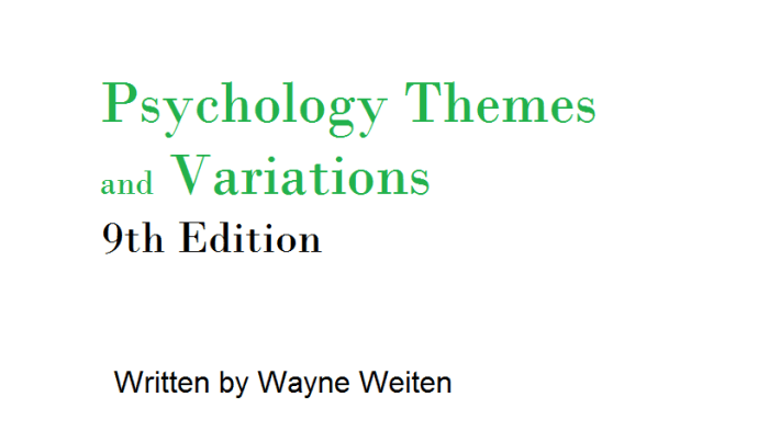 Psychology themes and variations 10th ed